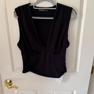Abercrombie & Fitch Deep V-Neck Black Blouse